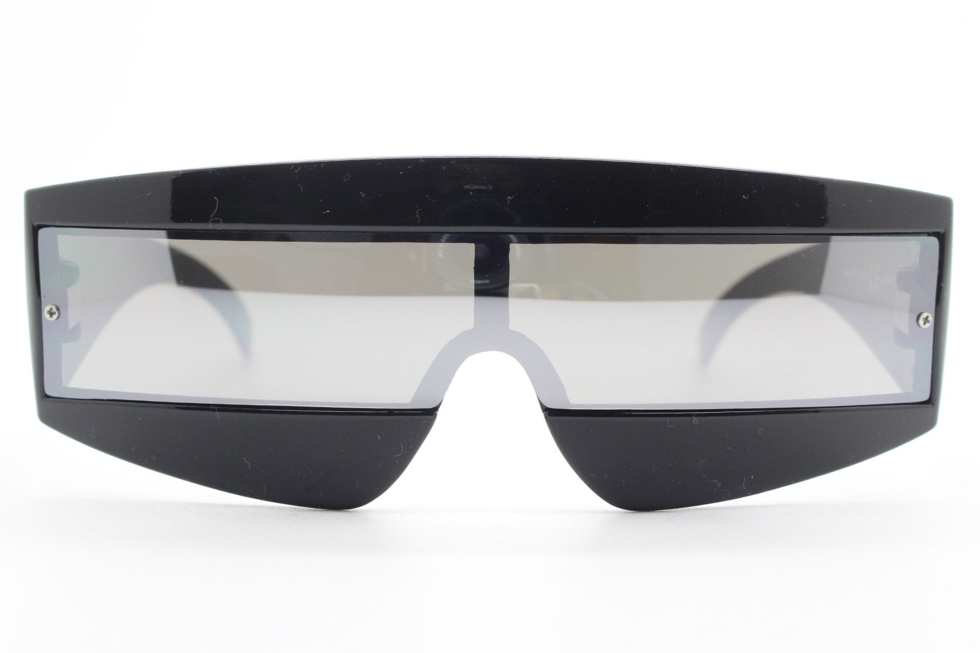 Y2K Vintage Square Visor Sunglasses. Black 80s Style Robot  display picture 1