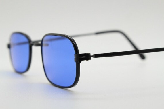 90s vintage minimal metal rectangular sunglasses.… - image 5