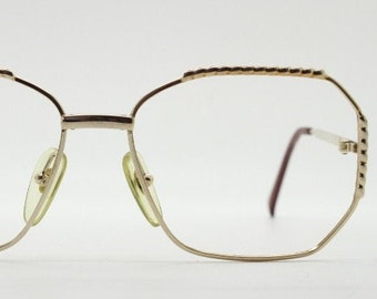 Christian Dior 80s vintage octagon eye glasses. Angular sided metal optical frame with barley twist detail. Prescription eyeglasses. RX