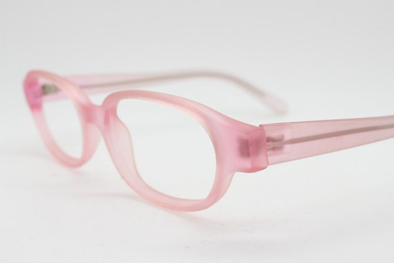 90s vintage rectangular low profile glasses. Tran… - image 3