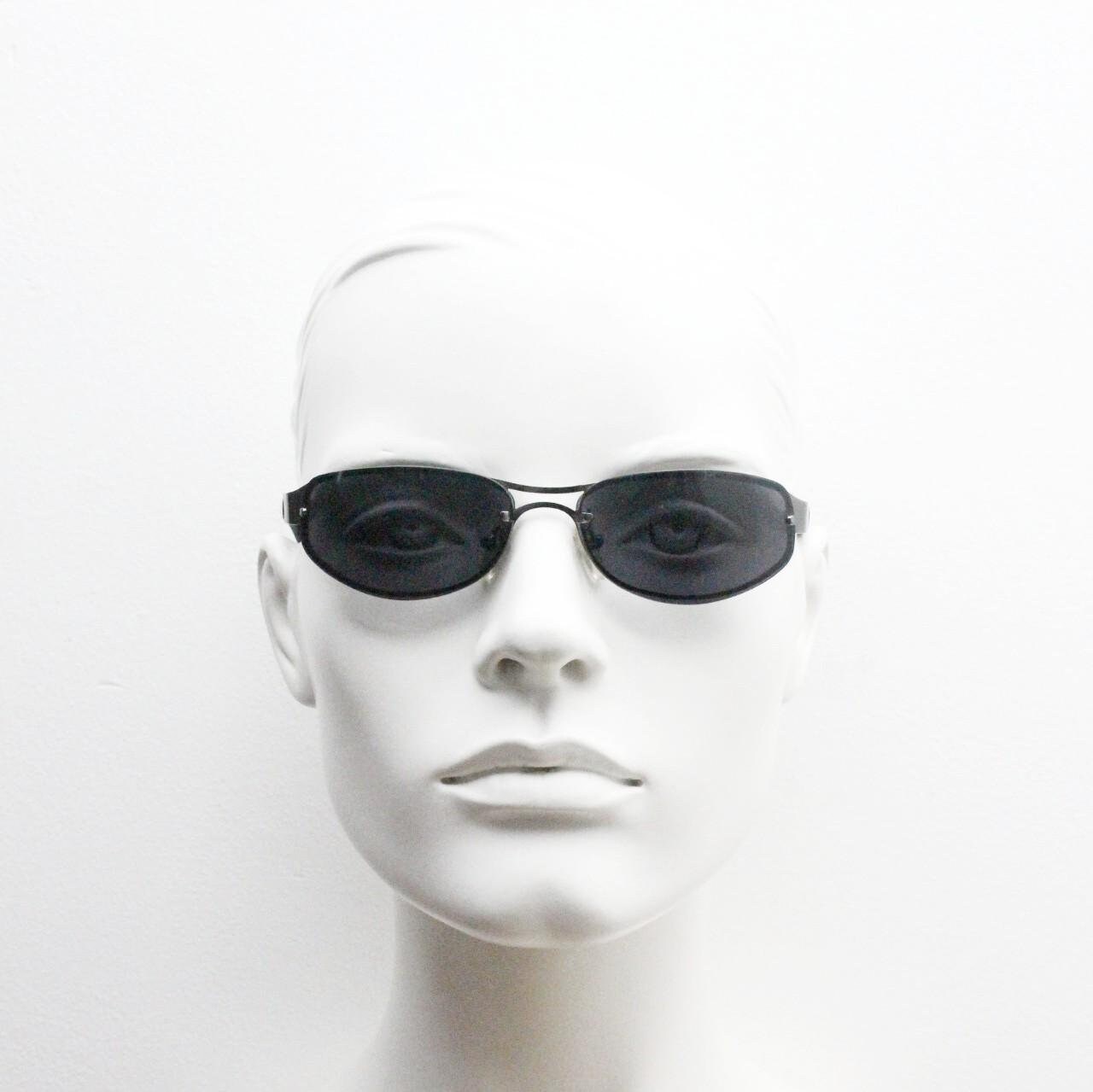 Vintage Y2K Eyeglasses | NOS | Grey Sun Lens | Chunky Metal Frame Retro Glasses Amazon.com: SENMARIES Rimless Y2k Sunglasses For Women Men  main image 2