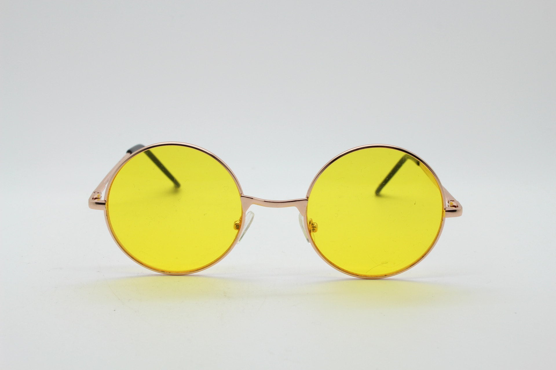 90s Round Vintage Sunglasses. Rose Gold Metal Frame With  display picture 1