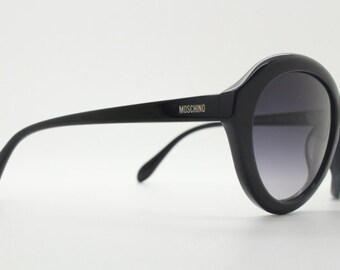 Moschino Black Gloss Oversized Round Sunglasses Moschino Oversized 60s Design Sunglasses Model 72101SA  main image 3