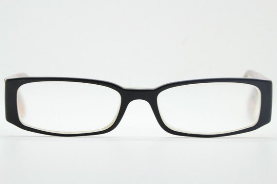 Prada 90s vintage eye glasses. Black acetate sati… - image 3