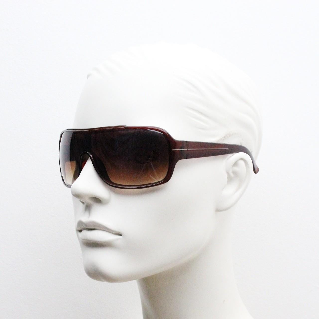 Y2K Vintage Oversized Square Aviator Sunglasses. Transparent 