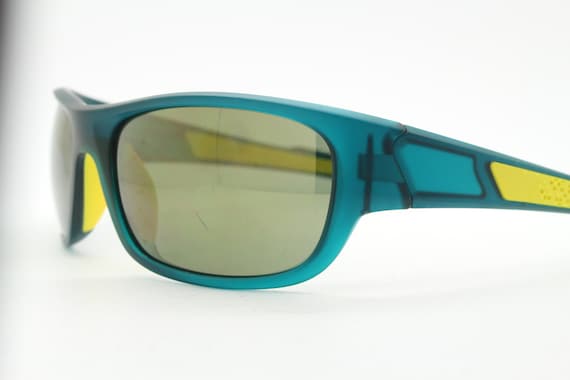 Y2K vintage visor sports shield sunglasses. Green… - image 1