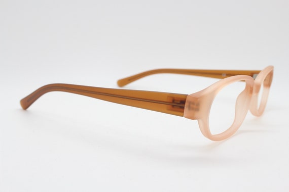 90s vintage 2 tone glasses. Frosted peach cat eye… - image 8
