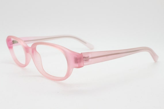 90s vintage rectangular low profile glasses. Tran… - image 4