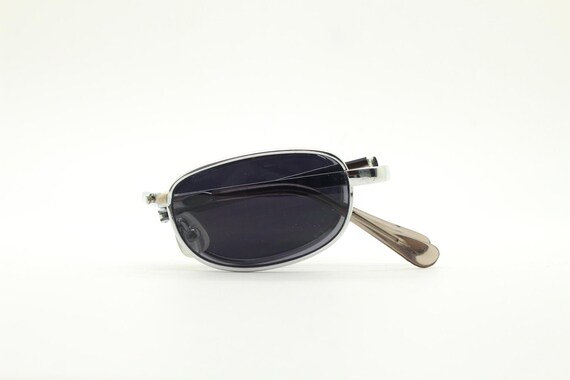 90s micro foldable rectangular sunglasses. Dark g… - image 9