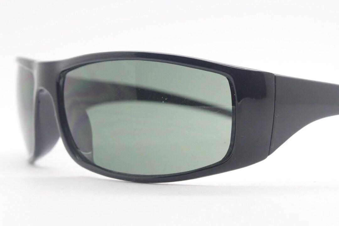 Y2K Vintage Sport Shield Sunglasses. All Black Gloss Finish Etsy