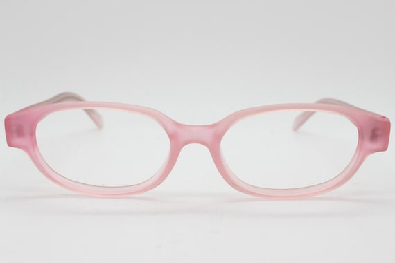 90s vintage rectangular low profile glasses. Tran… - image 2