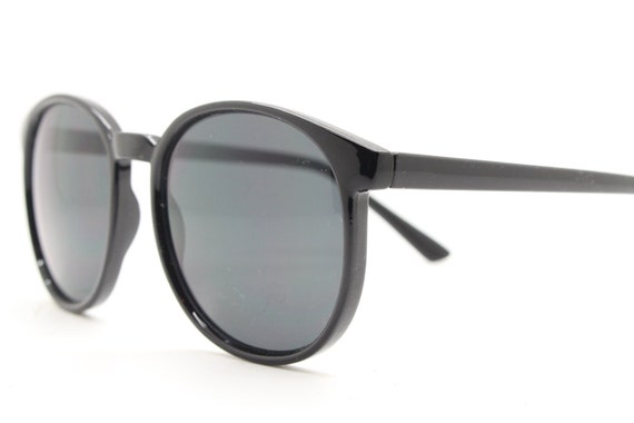 80s vintage black round sunglasses. Slightly over… - image 5