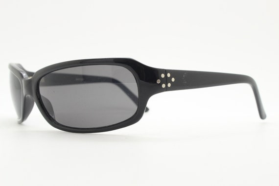 Y2K vintage wrap around sunglasses. Plain black g… - image 6
