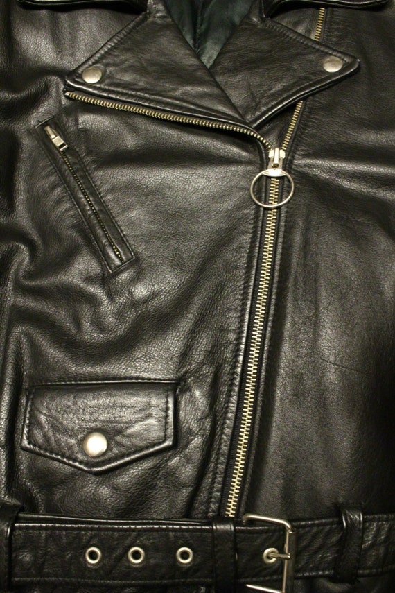 Buy 80s Vintage Black Motorcycle Jacket With Hand Painted