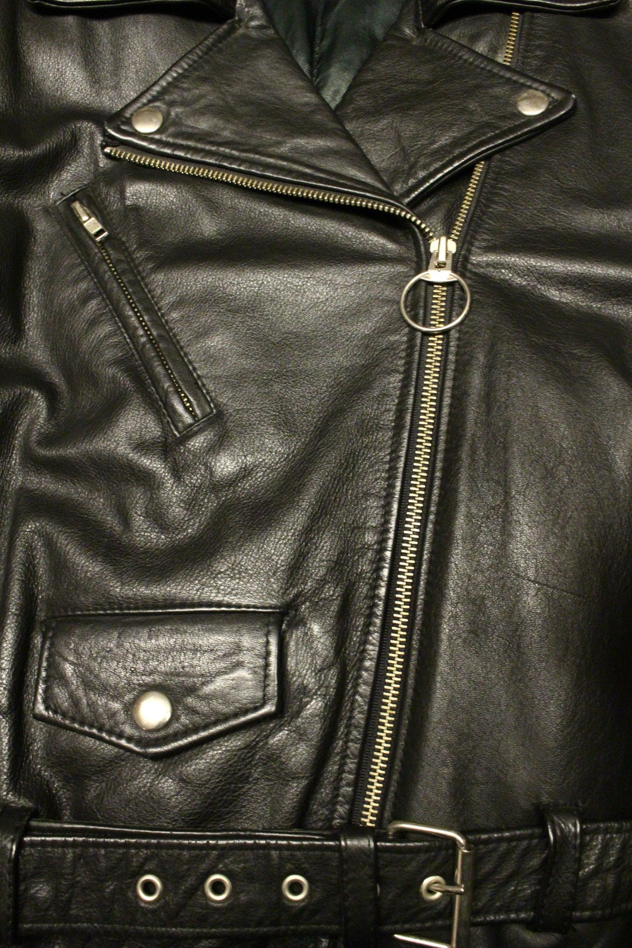 Buy 80s Vintage Black Motorcycle Jacket With Hand Painted