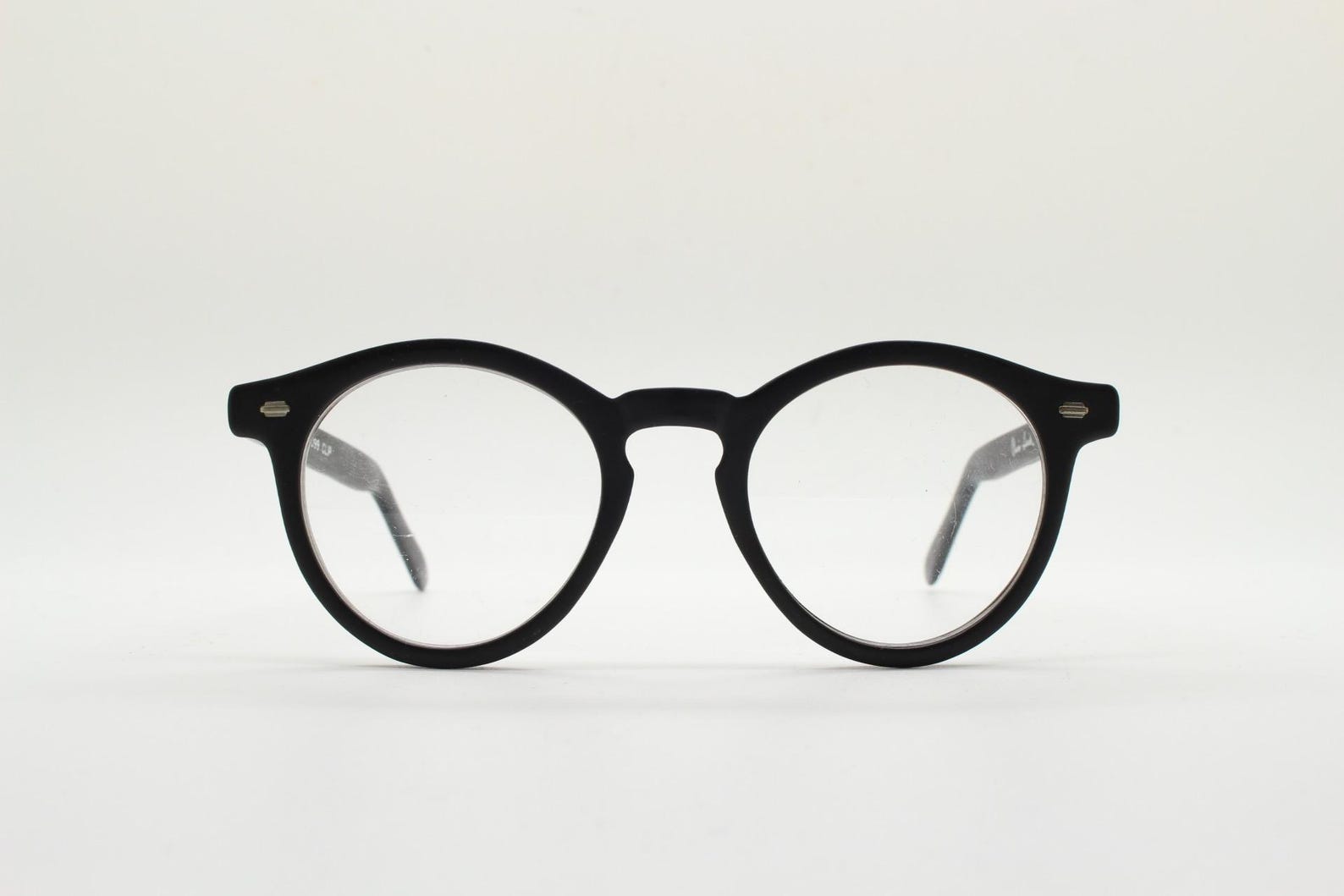 Spectacles Rouned Corner Oliver Smith Round Eye Glasses. Black Matt Finish Optical Frames With ...
