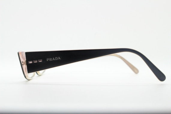 Prada 90s vintage eye glasses. Black acetate sati… - image 5