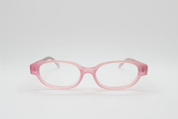 90s vintage rectangular low profile glasses. Tran… - image 1