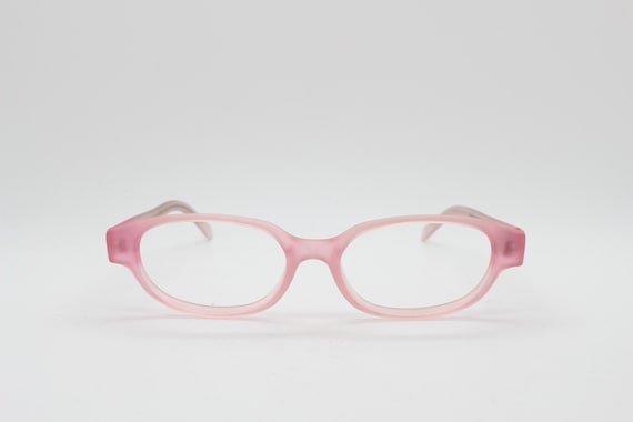 90s vintage rectangular low profile glasses. Tran… - image 1