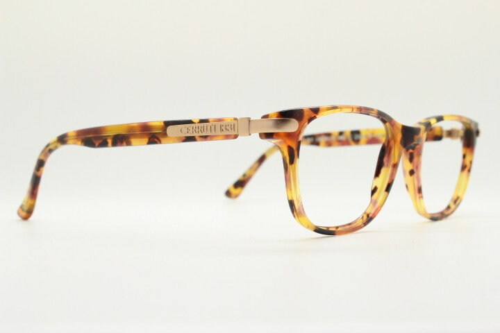 Cerruti 1881 Rectangular Eye Glasses. Vibrant Honey Tortoise Gloss ...