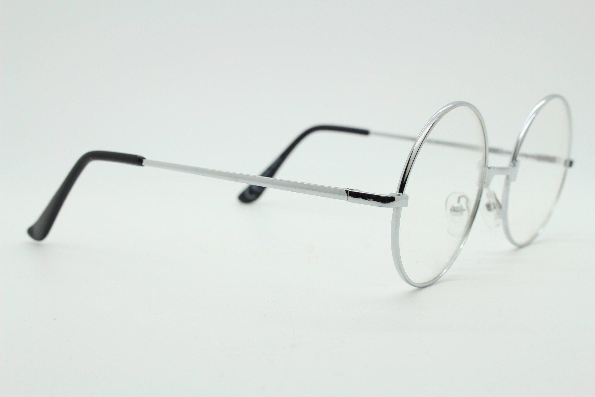 Klassischer Retro-Stil Brillen Durchsichtig Silberrahmen Linse Leichter Absatz 