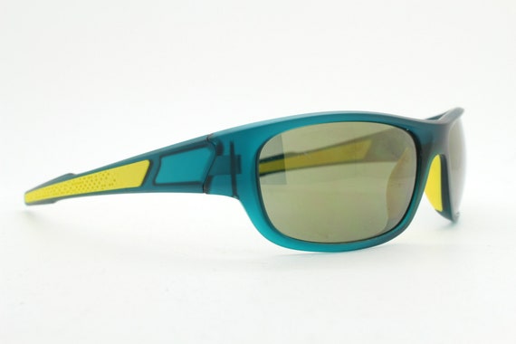Y2K vintage visor sports shield sunglasses. Green… - image 8