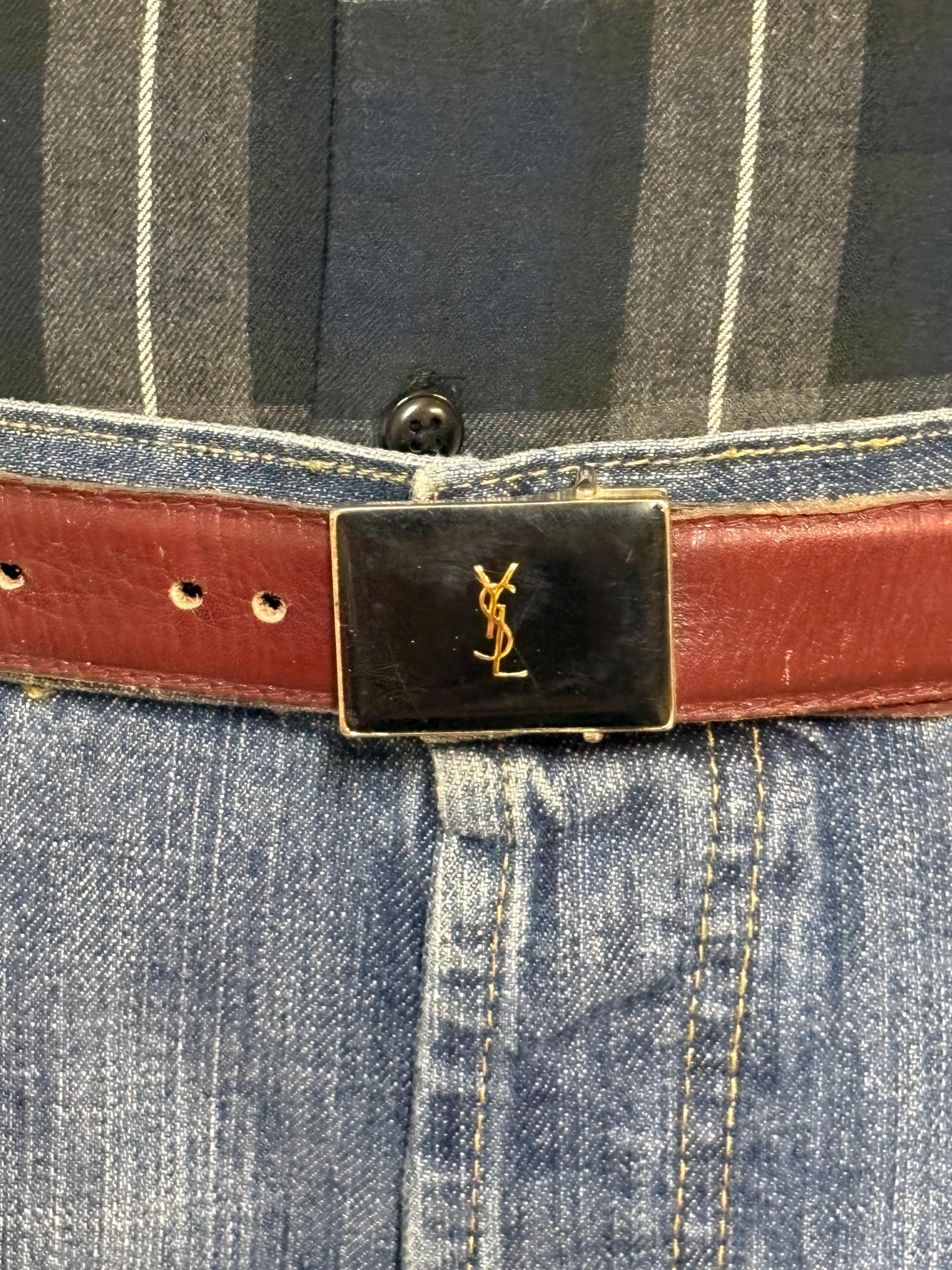 Vintage 80s YSL Yves Saint Laurent Maroon Braided Unisex Statement Belt 39in Vintage Ysl Belt - Etsy Finland main image 3