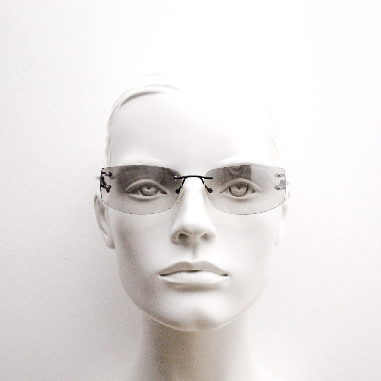 Y2K Vintage Wraparound Sunglasses. Low Profile Frameless Etsy