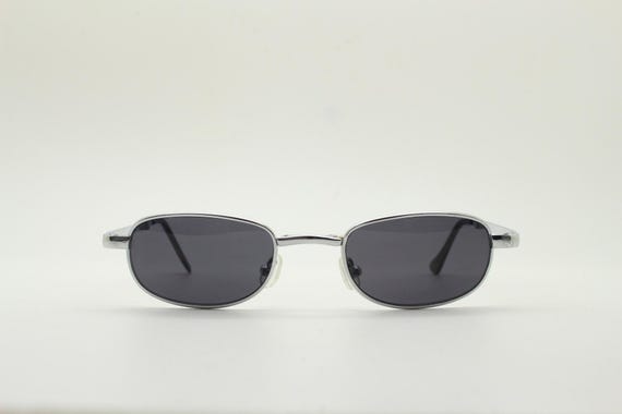 90s micro foldable rectangular sunglasses. Dark g… - image 3