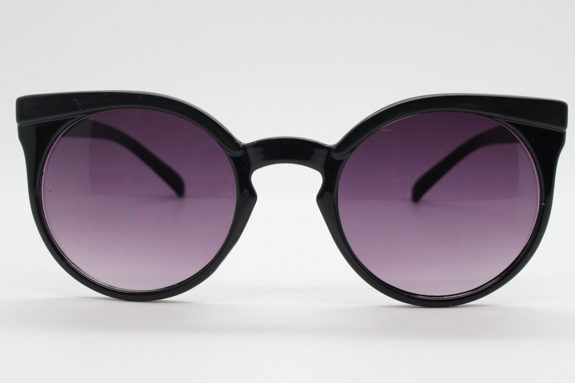 Vintage 80s Flat Top Cat Eye Sunglasses. Womens Black Cateye - Etsy UK