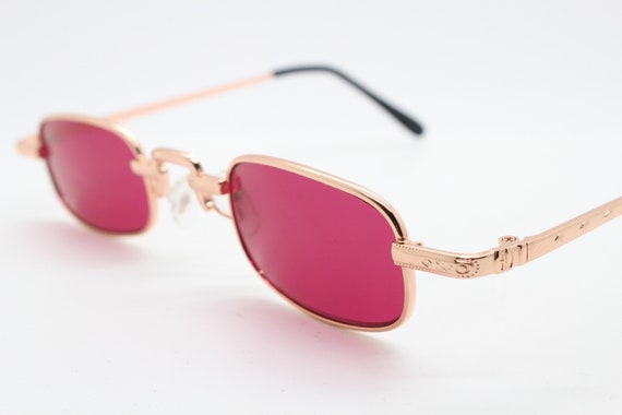 90s vintage small rectangular sunglasses. Imposin… - image 1