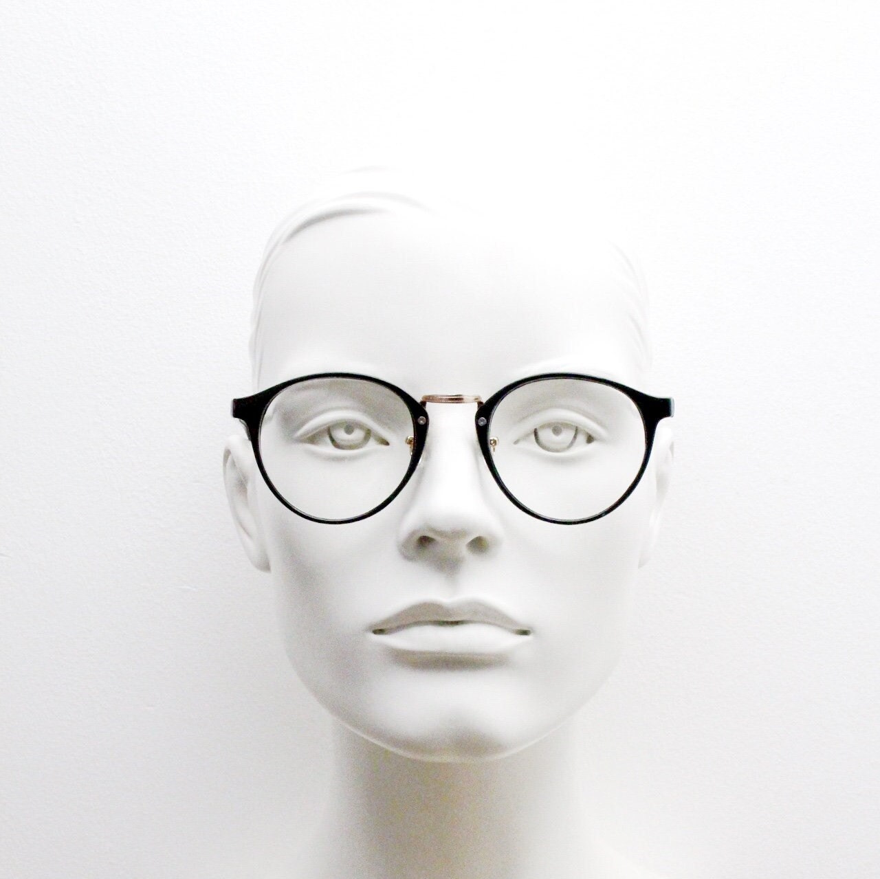 Occhiali Da Vista Vintage NYS Eyewear – Stile Hip Hop, Montatura Nera E Oro, Lenti Trasparenti