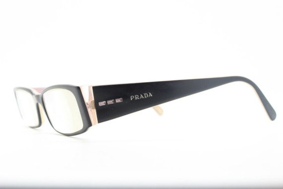Prada 90s vintage eye glasses. Black acetate sati… - image 4