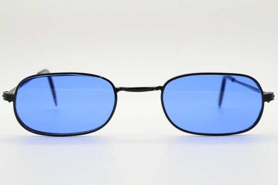 90s vintage minimal metal rectangular sunglasses.… - image 4