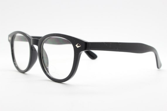 90s Vintage Modified Wayfarer Design Glasses. Black Gloss 90s Vintage Modified Wayfarer Design Glasses. Black Gloss