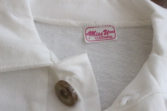 80s Vintage oversized polo shirt with 'LOVE ME' g… - image 7