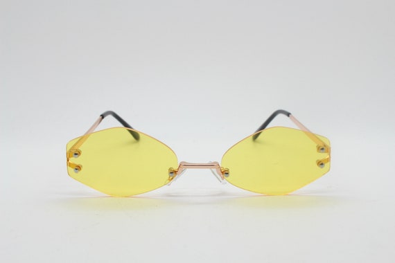 Vintage Rectangular Sunglasses 80s Narrow Thin Plastic Frame