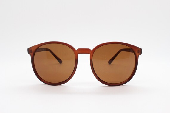 Lunettes De Soleil VINTAGE Années 80 Françaises - Verres Dégradés Marron, Monture Noire, 100% UV