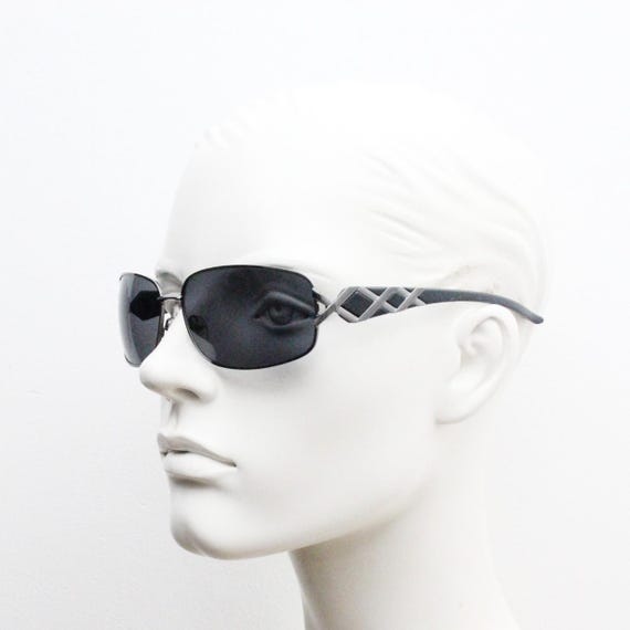 2000s vintage rectangular bug eye sunglasses. Sol… - image 3