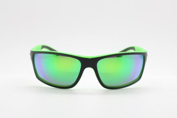 Y2K vintage visor sports shield sunglasses. Green… - image 1
