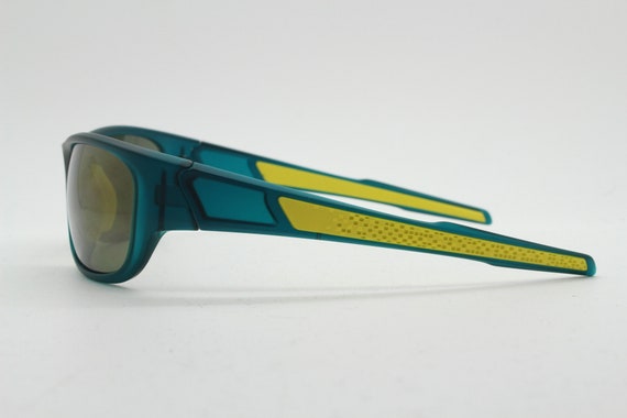 Y2K vintage visor sports shield sunglasses. Green… - image 7