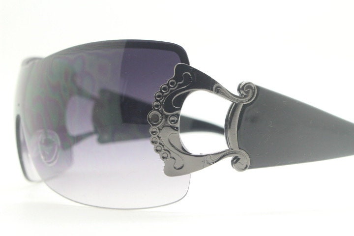Vintage Y2K Italian Shield Sunglasses Futuristic Visor Made in Italy - Mustang Vintage 00s Y2K Red Tinted Visor Shield Futuristic Robotic  main image 3