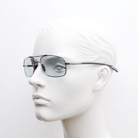 90s vintage modified rectangular aviator sunglass… - image 2