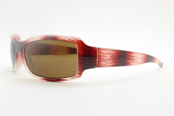 Vintage rectangular shield sunglasses. Transparen… - image 5
