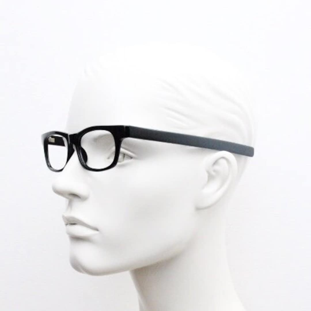 90s Vintage Black Eye Glasses. 60s Design Low Profile Rectangular ...