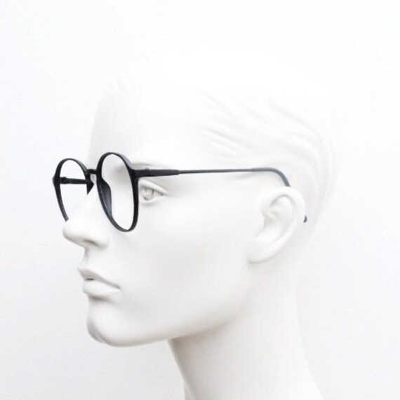 80s vintage black round eye glasses. Slightly ove… - image 8