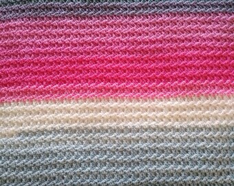 Handmade Striped Crochet Blanket