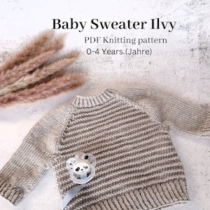 Ilvy Baby Sweater – Knitting Pattern for Babies & Toddlers – PDF for Sizes 0–4 Years – Beginner-Friendly