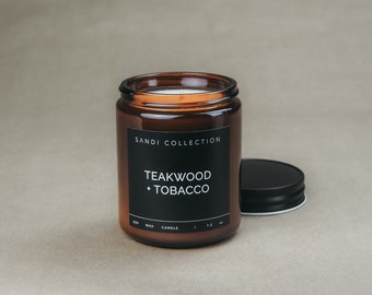 Teakwood Tobacco - soy candle - hand poured