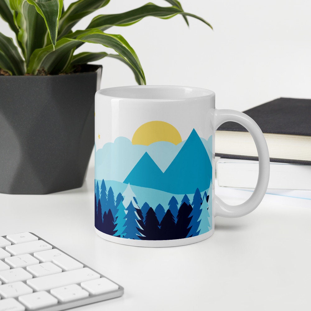 Ceramic mountain mug mountains gift mountain coffee mug Etsy